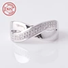 925 silver fine jewelry Cubic Zirconia Sterling Silver overlap cz ring hong kong