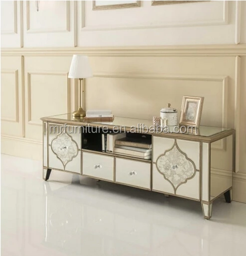 Venetian Frosted Mirrored Tv Stand Venetian Frosted Mirrored Tv Stand