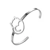 Yiwu Meise fashion favorable Cat stainless steel cuffs hollow animal bangle