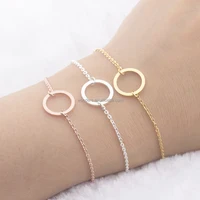 

Open Circle Chain Bracelet Women Rose Gold Silver Plated Stainless Steel Charm bracelet Jewellery