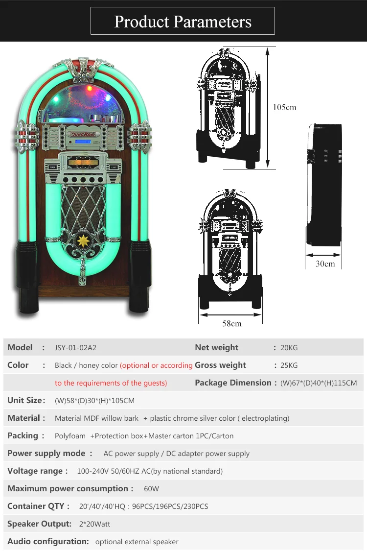 Home Audio Wurlitzer Jukebox Retro Standing Digital Cd Bt Jukebox Buy
