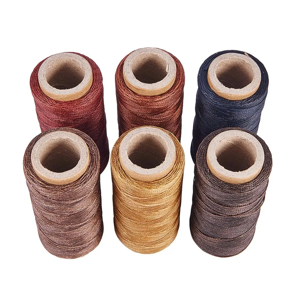 

PandaHall Environmental Waxed Polyester Cord Mixed Color 1mm Cord about 100m/roll 4rolls/set, Mixed colors