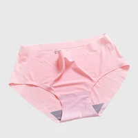 

Sexy solid color ice silk fashion traceless middle waist sexy school girl underwear panties