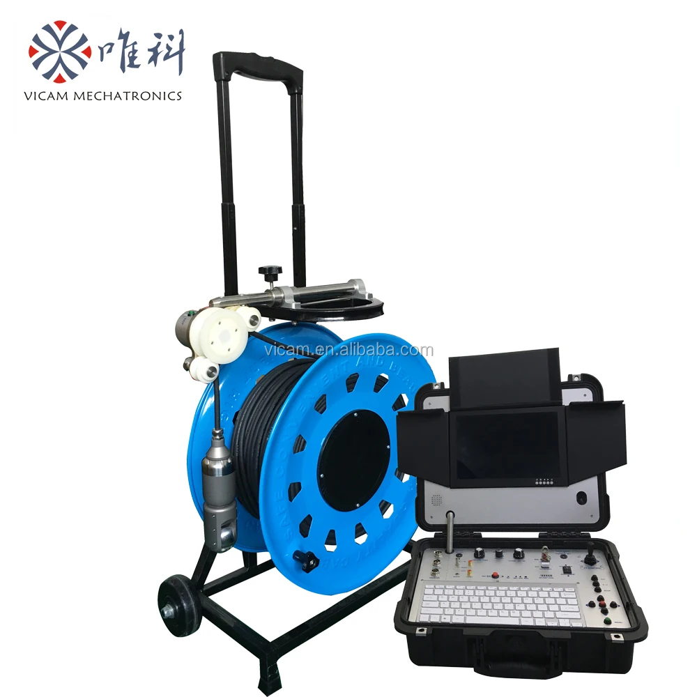 

100m cable 50mm rotation camera water pipe inspection camera with 10inch screen and depth counter function