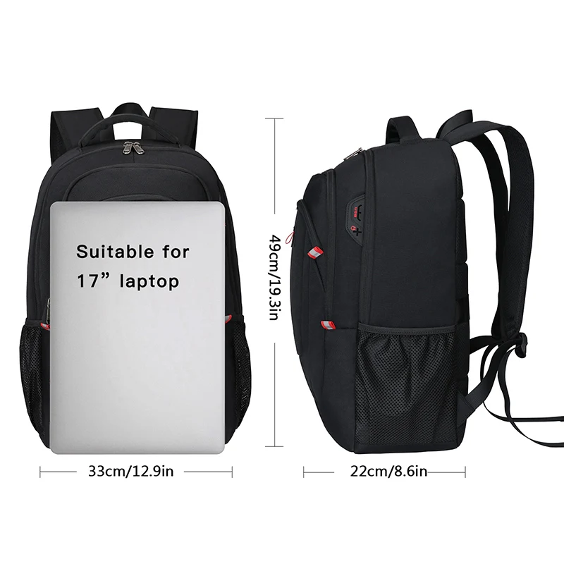 
New 17.3 inch Anti Theft Laptop Backpack for High School or College Laptop Bag Business Unisex Backpack for Travel or Office 