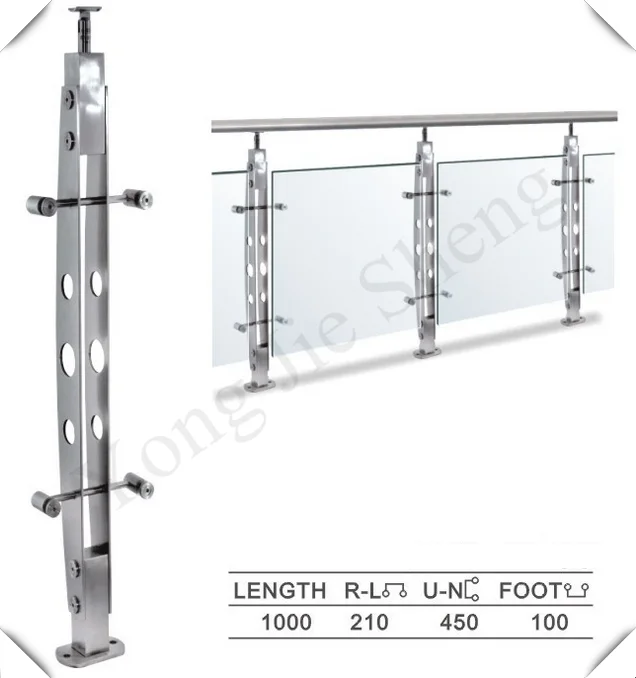 Mall/Company Use variety design stainless steel stair railing post