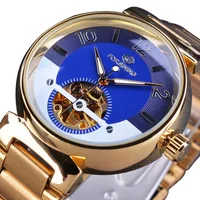 

Forsining Blue Ocean Middle East Luxury Design Golden Stainless Steel Mens Watches Top Brand Luxury Automatic Wrist Watch Clock