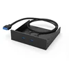 Lesozoh PC case cable 5.25 inch 19pin to 2Ports USB3.0&Mounting 2.5"HDD/SSD*1 Optical Drive Front Panel USB Hub Aluminum bracket