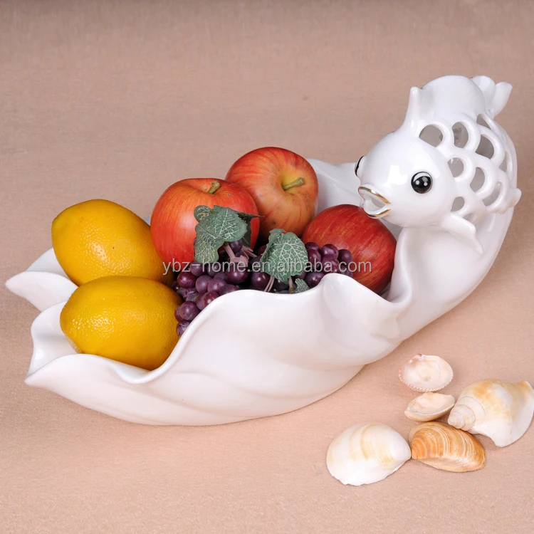 creative house decorating ceramic fish fruit bowl