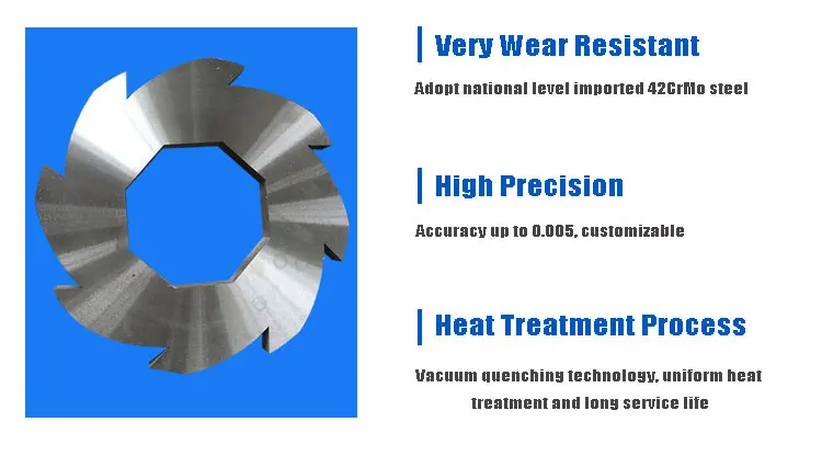 Plastic Bottle Recycling Single Shaft Shredder Rotor Machine Blade