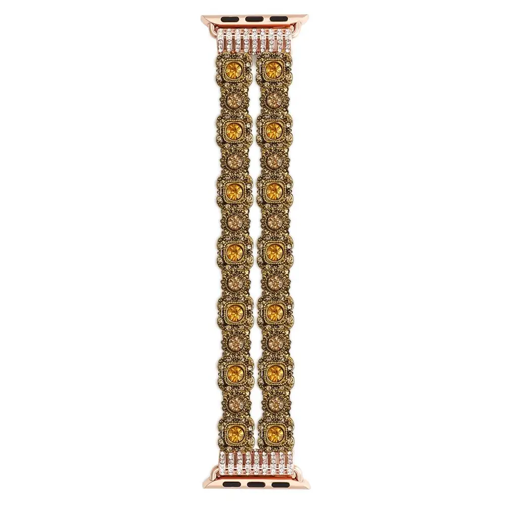 

2019 Hottest selling Luxury pearl retro green jewel apple watch band women colorful strap for apple watch series in stock, 4 colors