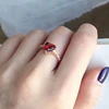 Hot selling freely size fashion jewelry Plated rose gold garnet 925 silver 18K rose gold ring