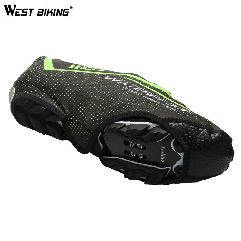

WEST BIKING Bicycle Shoes Cover Full Waterproof Zipper Winter Thermal Bike Overshoe MTB Rain Waterproof Cycling Bike Shoe Cover, Gray,red,green