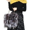 luxury design functional big volume fox fur handbag women fur bag lined clutch bag