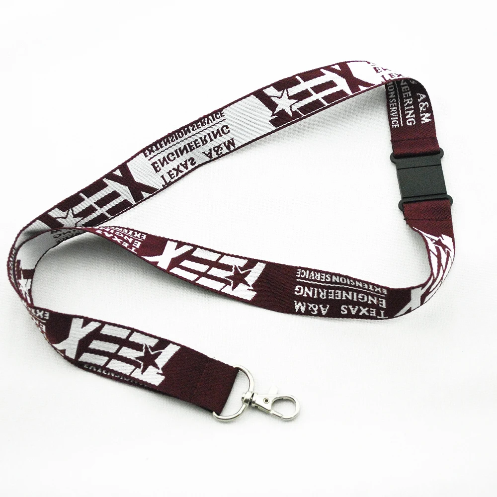 Buckle Cool Lanyard Designs Promotion Colorful Polyester Woven Custom