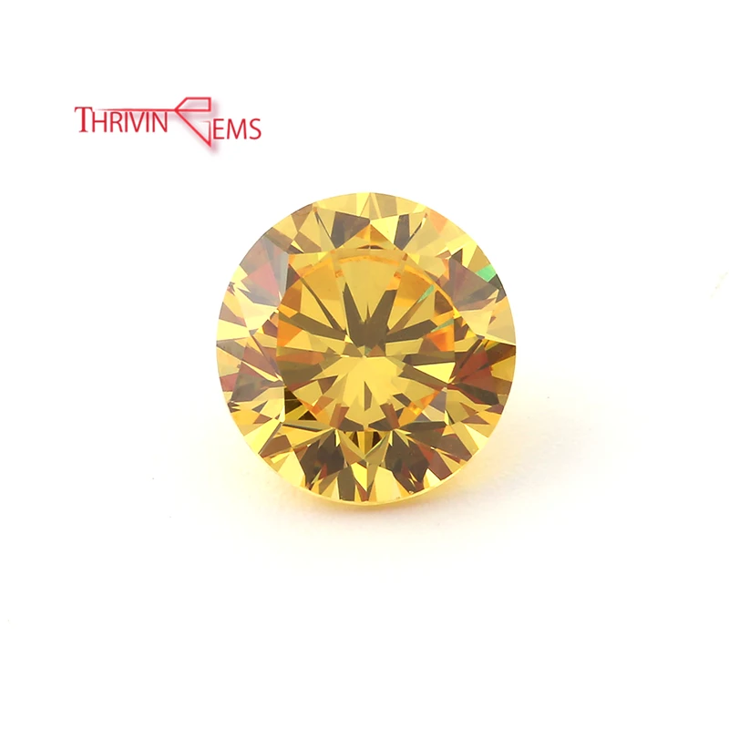 

Hot Sale Yellow Round Cut CZ Synthetic Gem Loose Gemstone With Factory Price