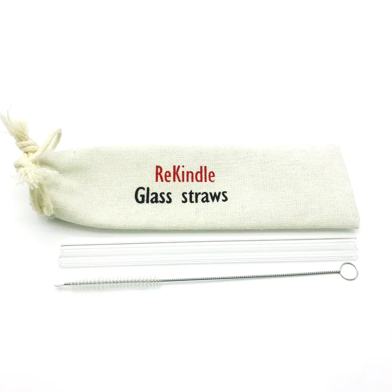 

custom pouch for Borosilicate drinking straw glass straw custom linen bag with logo