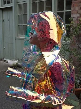 
RG TPU holographic vinyl fabric dichroic Iridescent fabric film for bag 