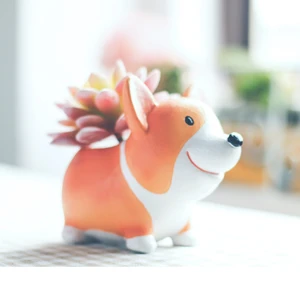 Image of Roogo corgi flower pot polyresin hot pot for sale