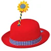 Funny Adult Mens Ladies Mini Circus Clown Bowler Hat With Flower Fancy Dress Stag Hen Accessory