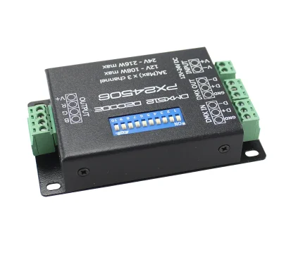 wholesale DC12V-24V PX24506 DMX512 3CH Decoder Driver RGB Amplifier Controller For 5050 3528 RGB LED Strip Light