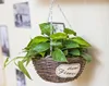 100%Handmade wicker wall hanging plant basket wicker flower hanging basket