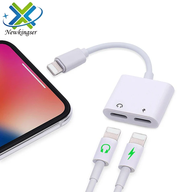 

Adapter For iPhone X 7 8 Plus Splitter Audio Earphone AUX Charger Dual