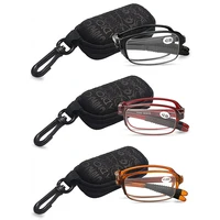 

Optical Portable TR90 Bulk Pocket Slim Eyeglasses Eye Wear Square Glasses Frame Mini Folding Foldable Reading Glasses with Case