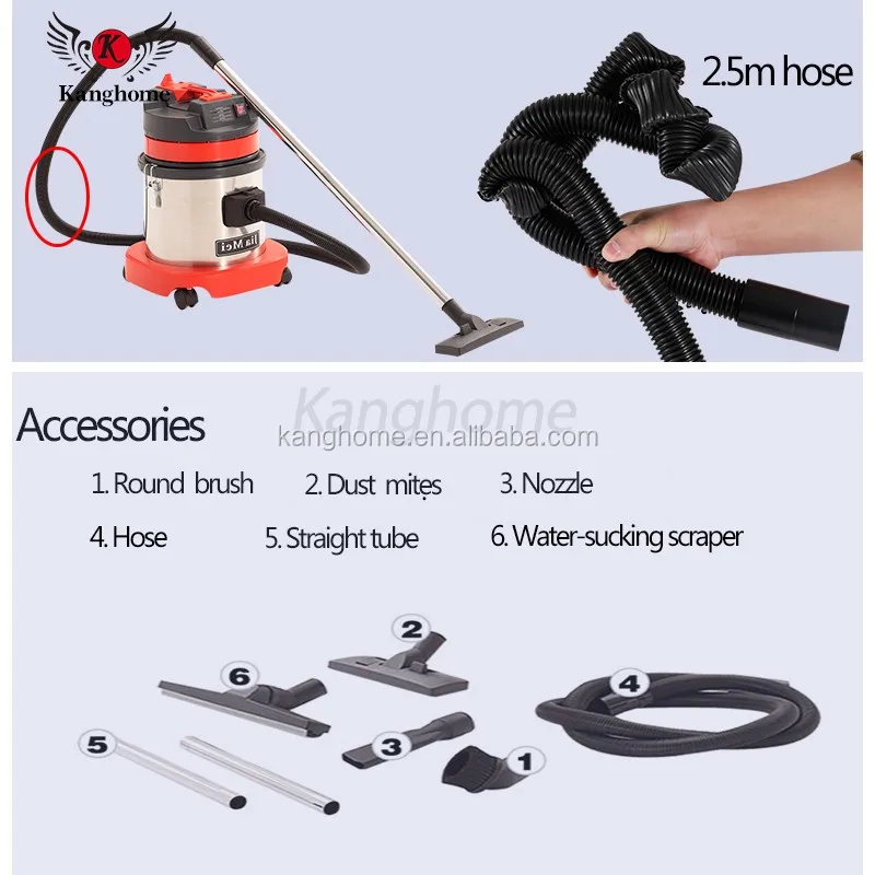 Multipurpose Professional 15l 1000w Hotel Industrial Hand Held Ash Wet