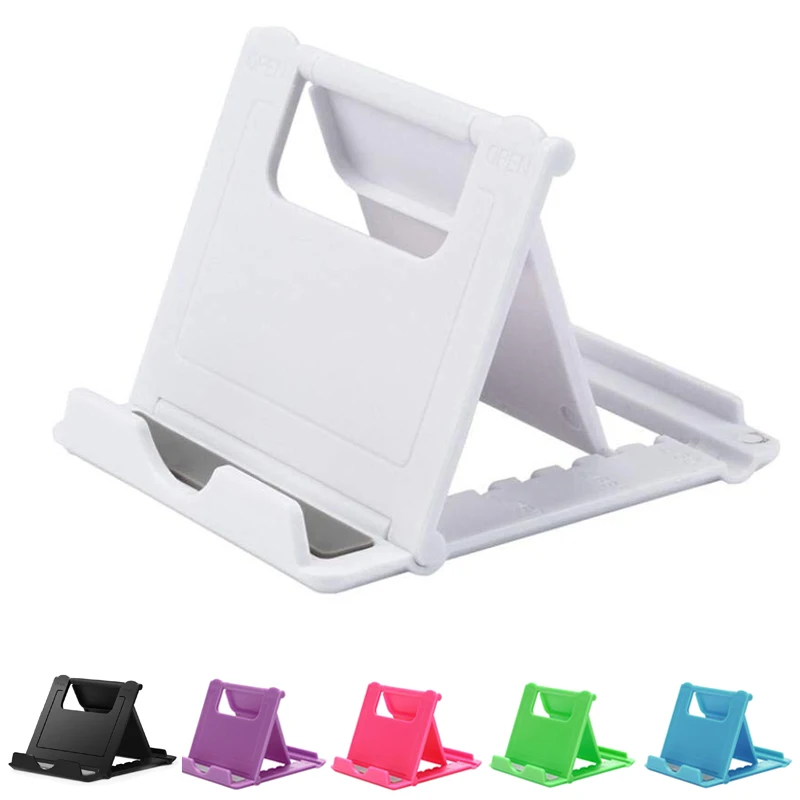 

Office desk adjustable abs plastic tablet mobile phone stand for table, Black white green blue pink;purple.