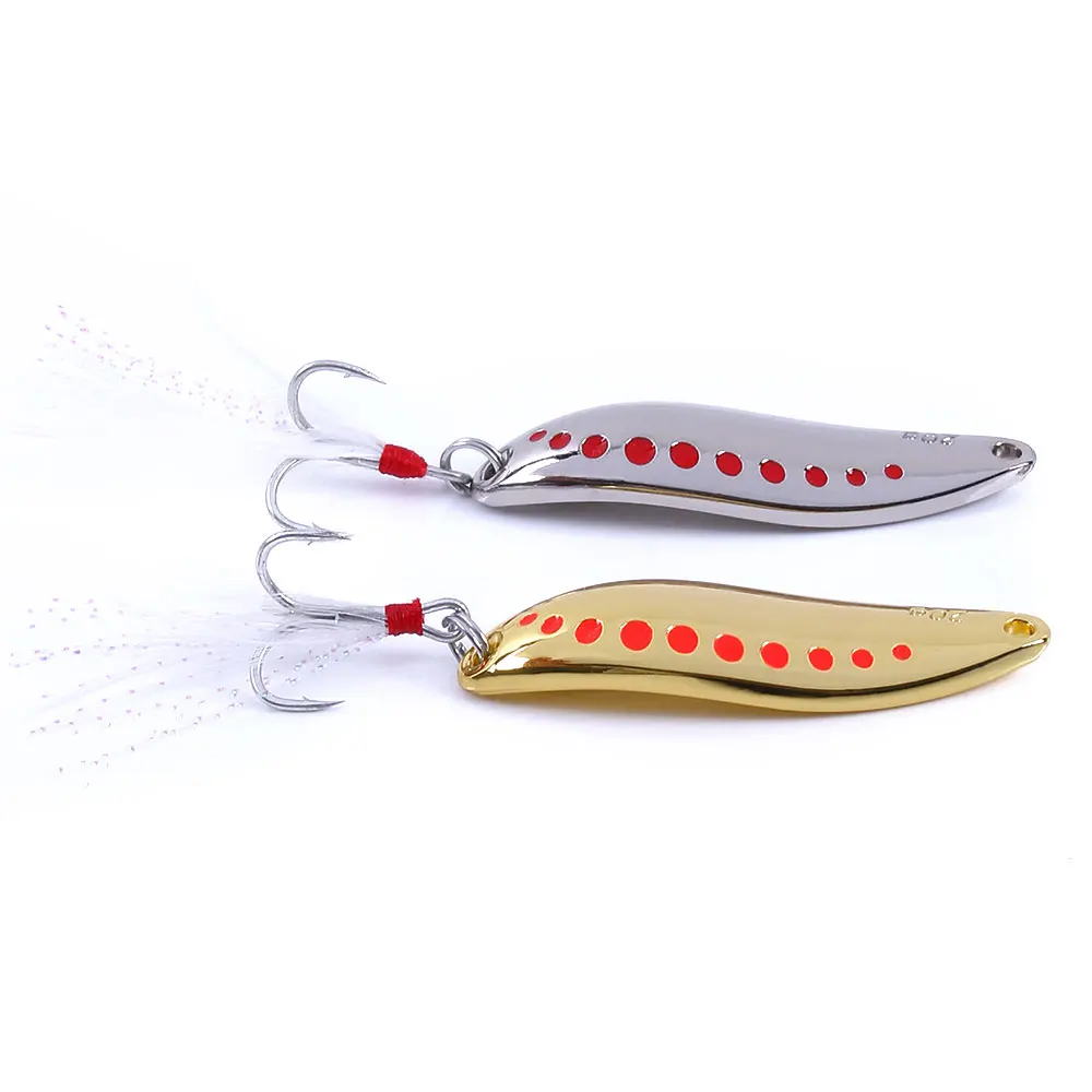 

Wholesale 2 colors Fishing Spoon Lures Hook Metal Fishing Lure 20g Spinners Baits