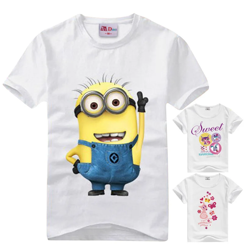 Cartoon figure children minions clothes costume children s clothing t shirts for Kids children clothes baby