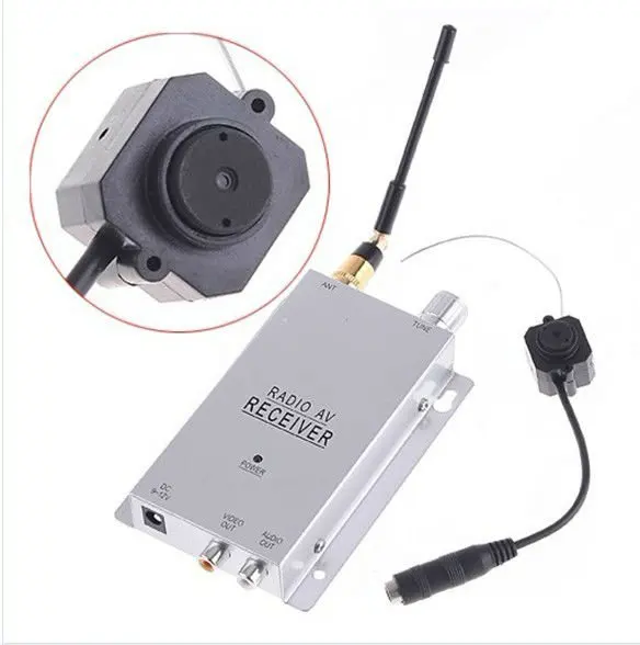 Mini Wireless Spy Nanny Micro Camera Cam 380TVL Hidden Pinhole System+Receiver G