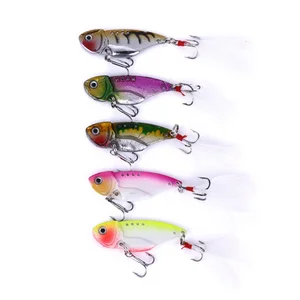 Free shipping colorful 5.5cm 11g Blade metal spoon bait feather hook VIB fishing lures