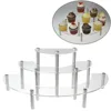 Clear Acrylic 3 Tier Half Moon Cupcake Shelves / Table Top Retail Display Riser / Spice Jar Shelf Rack