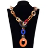 latest colorful long acrylic chain curb link statement necklace