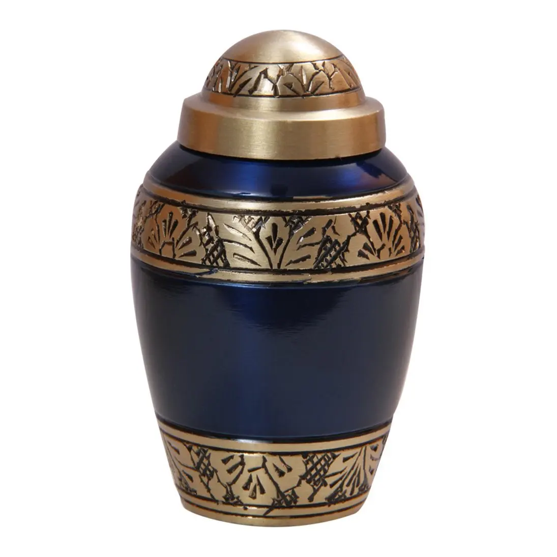Buy Engraved Blue Brass Mini Keepsake Urn for Human Ashes, Brass
