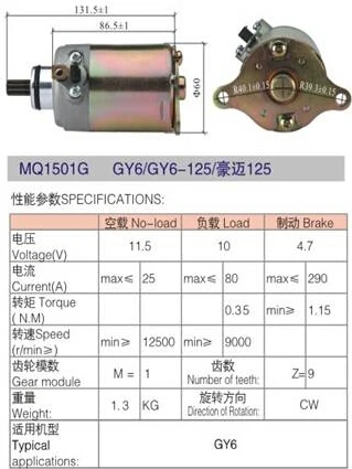 Motorcycle Grand Starter Motor for Indonesia Market