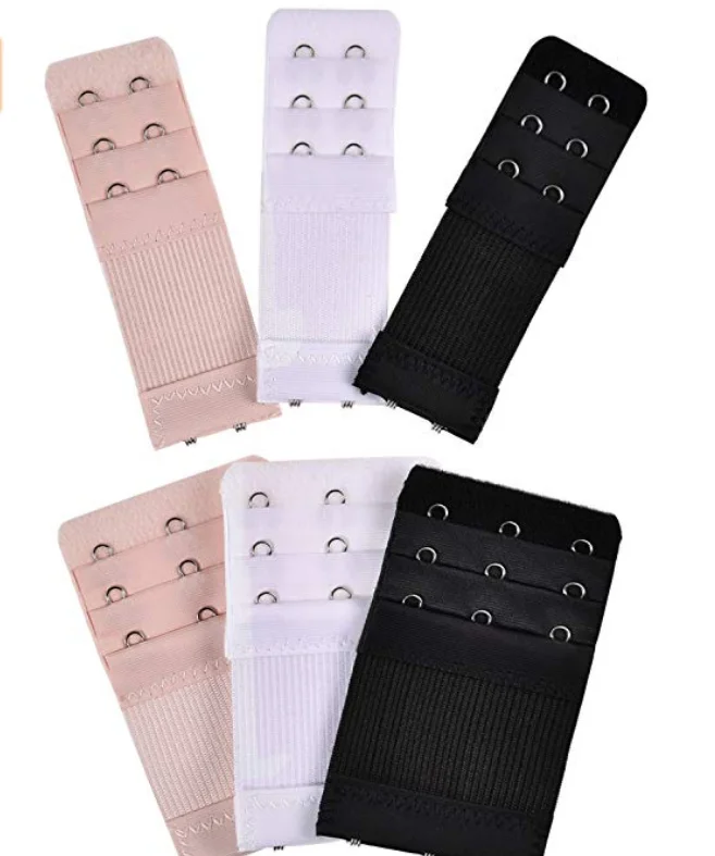 

Bra Extender Bra Strap Extension Women's Elastic Extenders 2 Hooks/3 Hooks/4 Hook, Skin, white,black,clear