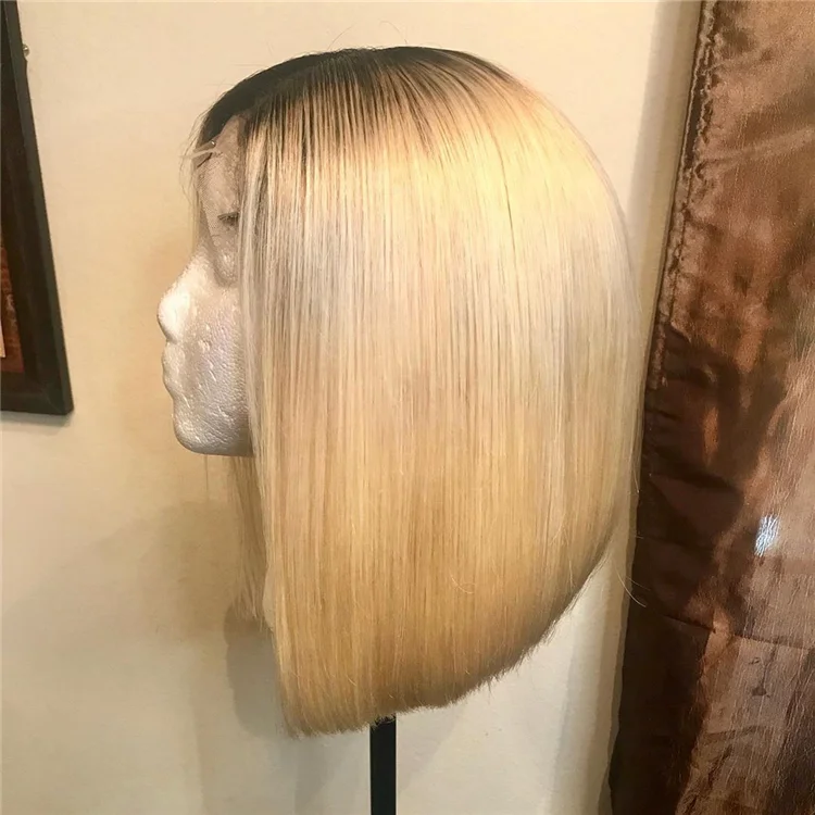 

Wholesale 613 Blonde Bob Wig Virgin Brazilian Human Hair Transparent Lace Front Wigs For Black Women, Natural color lace wig