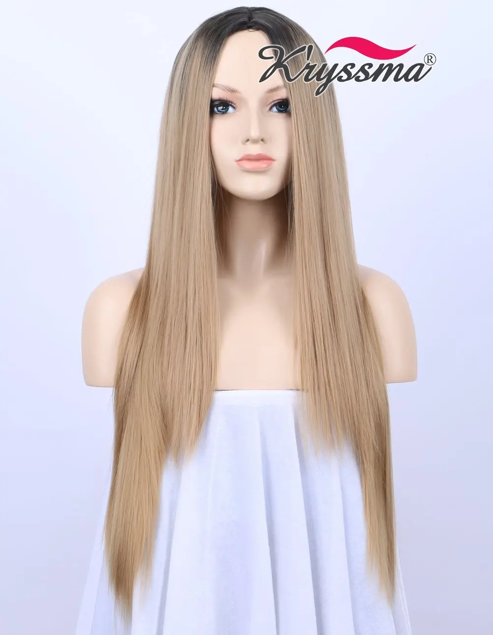 Buy K Ryssma Long Straight Honey Blonde Wig Ombre 2 Tones Black