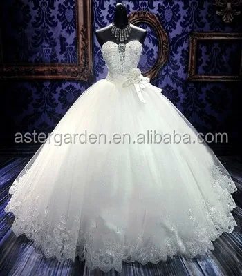 

New style ball gown wedding dress strapless lace hollow out bridal gowns WD6123