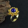 Lady Blooming Lotus Flower Silver rose gold ring