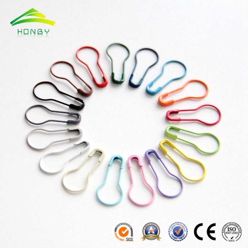 

Fresh Stock 22mm Colorful Metal Bulb Pear Safety Pin For Garment Hang Tag