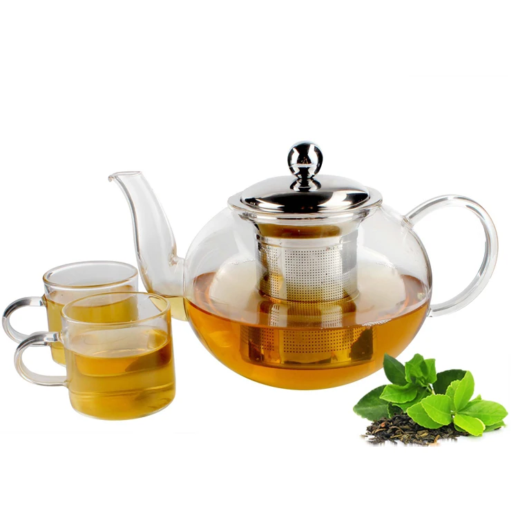 

2021 Hot Selling Glass Teapot, Wholesale BPA Free Borosilicate Glass Kettle, Heat Resistant Reusable Tea Set With Tea Infuser