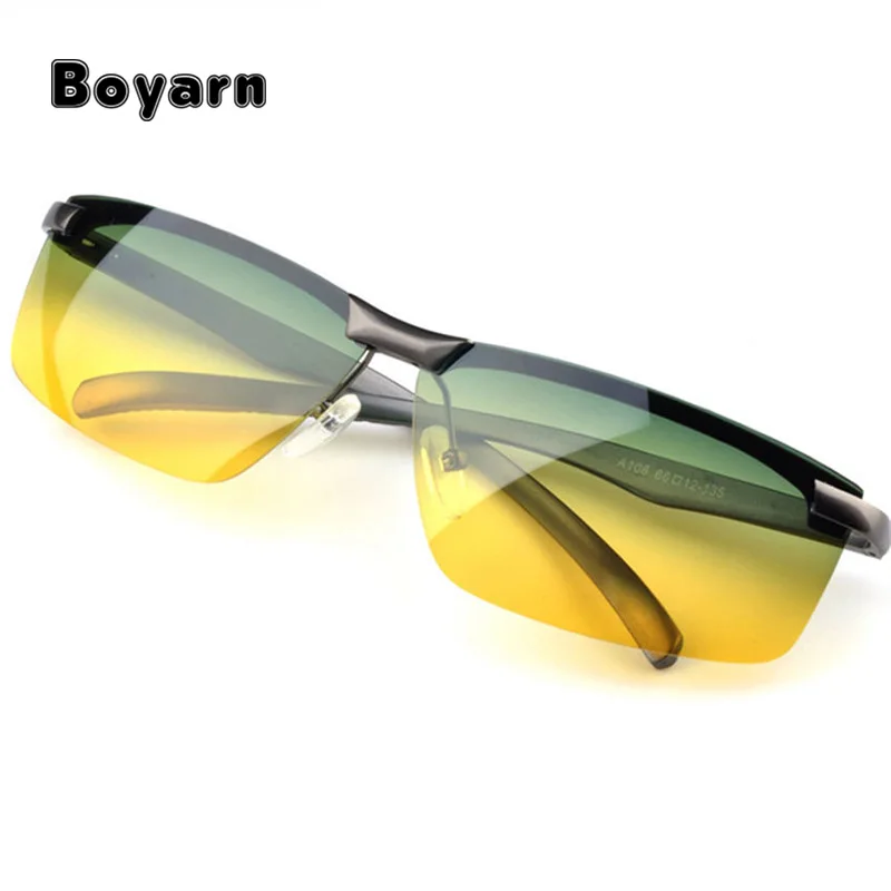 Polarized Men's Night Vision Sunglasses Square Sport Driving UV400 Sun Glasses