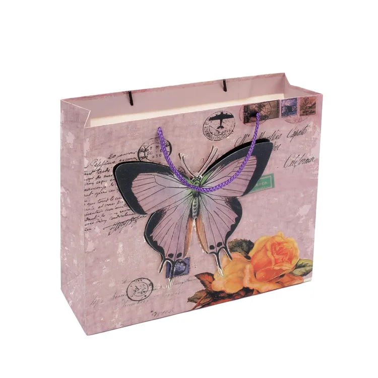 Sell Well Eco-friendly Durable CMYK Paper Gift Bag 3D With PP Rope Handle