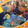 Funny cartoon figures fiberglass statues fish pool indoor playground