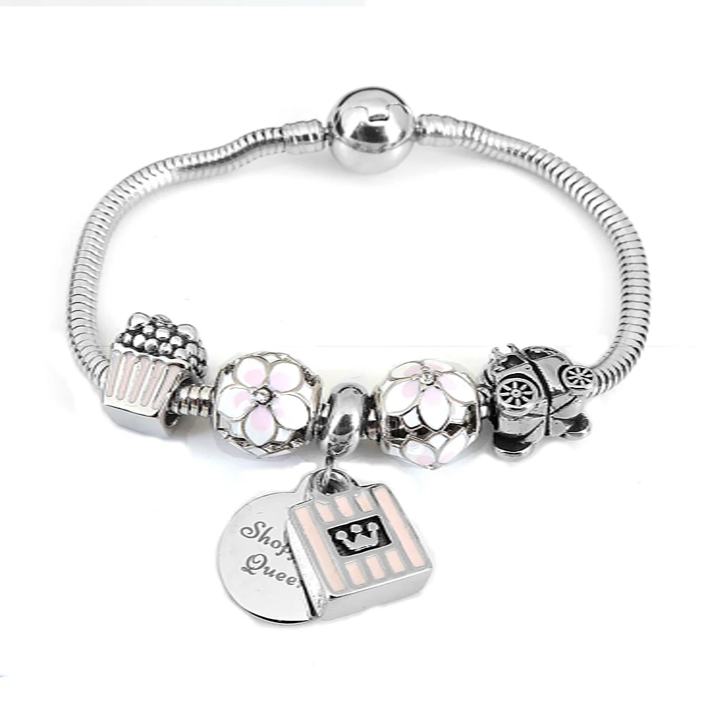 

Wholesale Fashion Jewelry Women DIY Stainless Steel Charms Bracelet Making