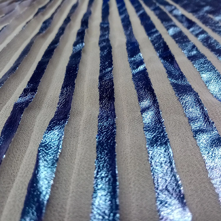 
Synthetic woven fabric fashion polyester chiffon printed pleating foil print fabric 